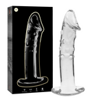 SÉRIE NEBULA D'IBIZA - MODÈLE 19 GODEMICHET EN VERRE BOROSILICATÉ TRANSPARENT 18.5 CM -Ø- 4 CM