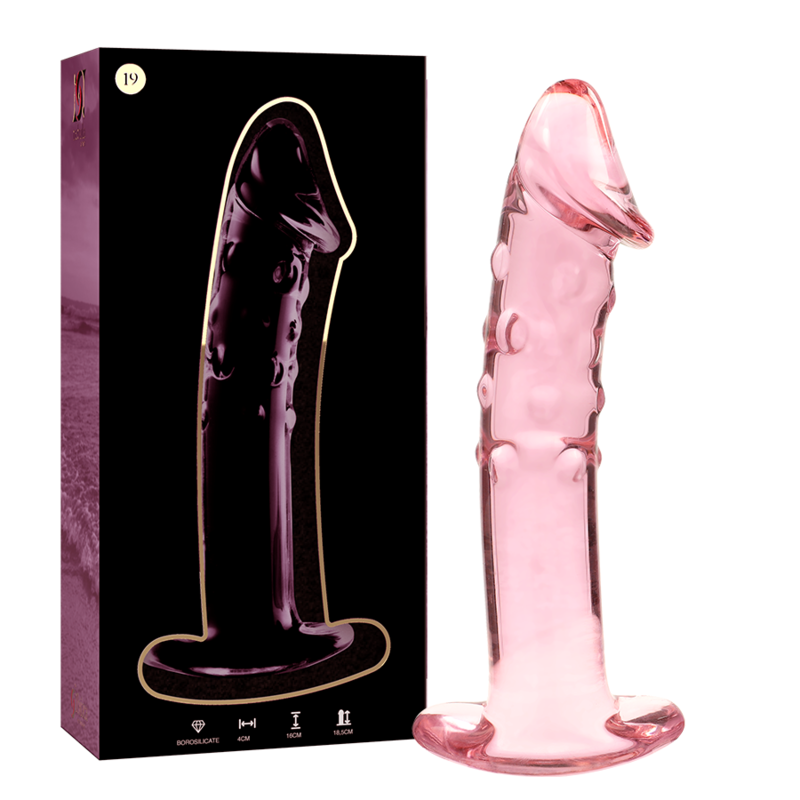 NEBULA SERIES BY IBIZA - MODÈLE 19 GODEMICHET VERRE BOROSILICATE ROSE 18.5 CM -Ø- 4 CM