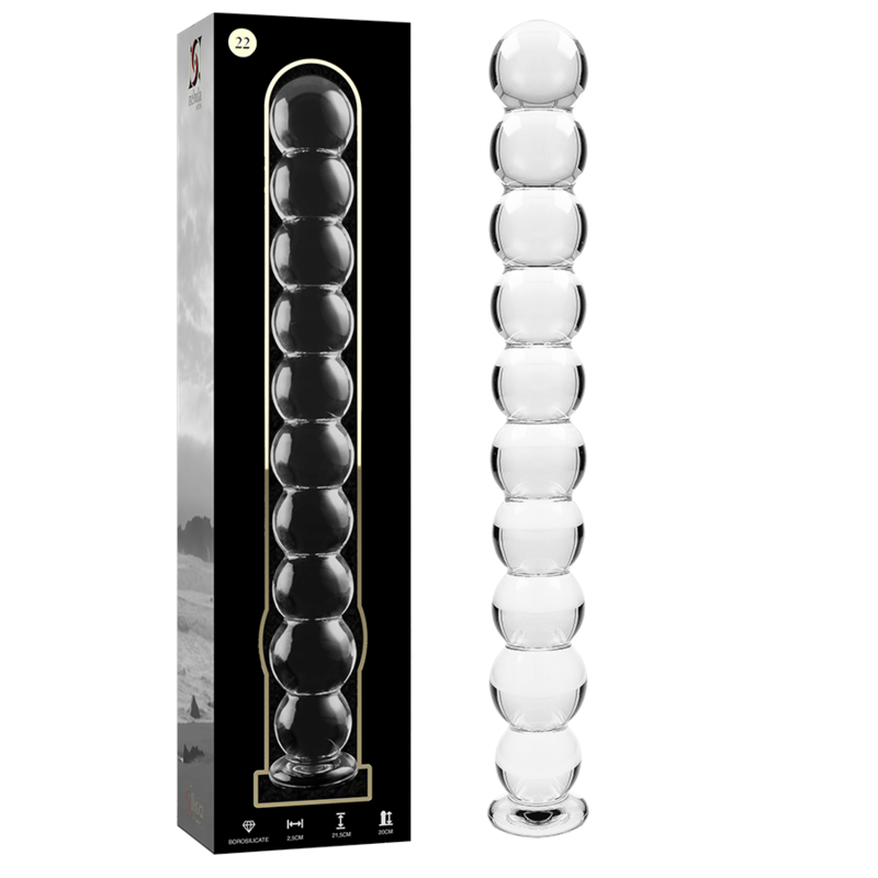 GAMME NEBULA BY IBIZA - GODEMICHET MODÈLE 22 EN VERRE BOROSILICATE TRANSPARENT 21,5 CM -O- 2,5 CM