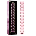 SÉRIE NEBULA PAR IBIZA - MODÈLE 22 GODEMICHET VERRE BOROSILICATE ROSE 21,5 CM -O- 2,5 CM