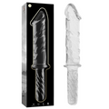 SÉRIE NEBULA PAR IBIZA - MODÈLE 24 DILDO EN VERRE BOROSILICATE TRANSPARENT 28,5 CM -O- 5 CM