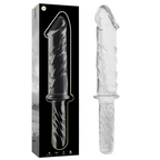 SÉRIE NEBULA PAR IBIZA - MODÈLE 24 DILDO EN VERRE BOROSILICATE TRANSPARENT 28,5 CM -O- 5 CM