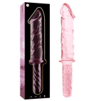 GAMME NEBULA PAR IBIZA - MODÈLE 24 DILDO VERRE BOROSILICATE ROSE 28,5 CM -Ø- 5 CM