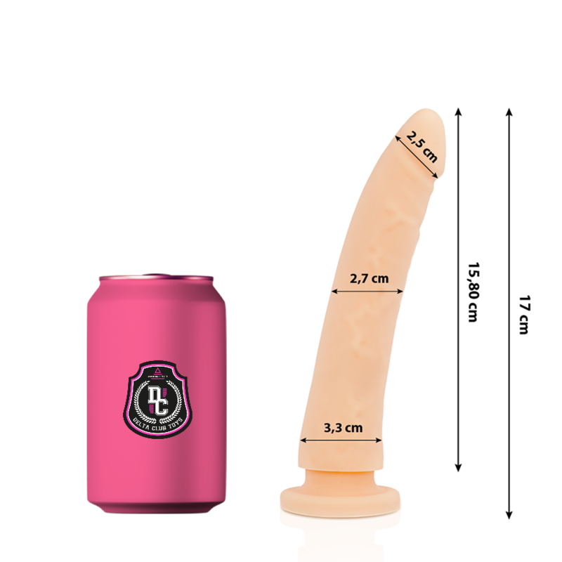 DELTA CLUB - JOUETS DILDO SILICONE MÉDICAL NATUREL 17 CM -O- 3 CM