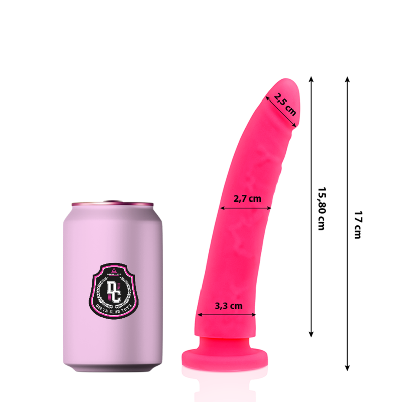 DELTA CLUB - JOUETS GODEMICHET ROSE EN SILICONE MÉDICAL 17 CM -O- 3 CM