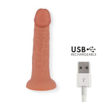 ONINDER - PETIT VIBROMASSEUR GODEMICHET BOGOTÁ 9 VITESSES NATUREL 17.5 CM -O- 4 CM - APPLICATION GRATUITE