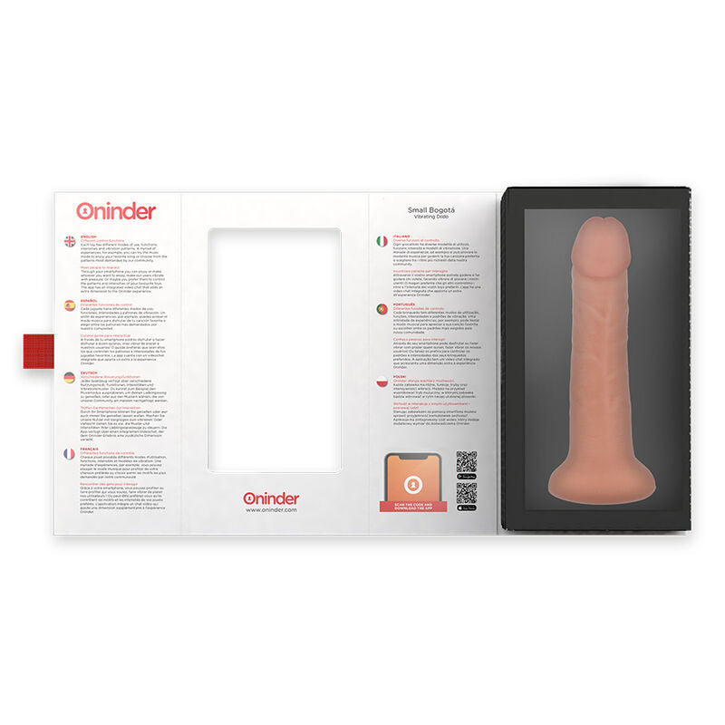 ONINDER - PETIT VIBROMASSEUR GODEMICHET BOGOTÁ 9 VITESSES NATUREL 17.5 CM -O- 4 CM - APPLICATION GRATUITE