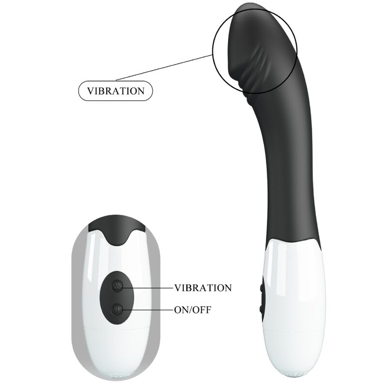 PRETTY LOVE - VIBROMASSEUR POINT G ÉLÉMENTAL 30 MODES NOIR