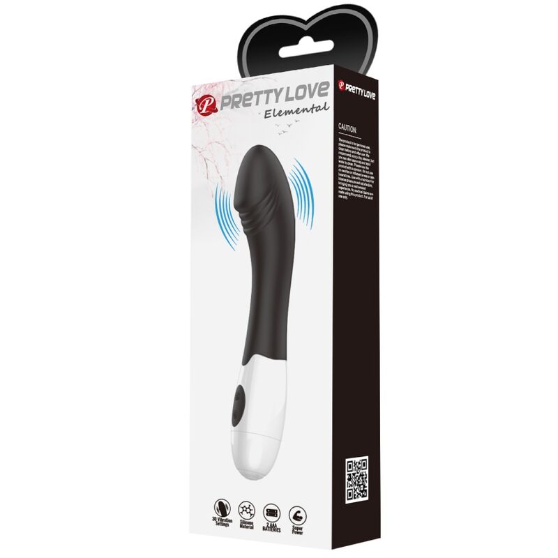 PRETTY LOVE - VIBROMASSEUR POINT G ÉLÉMENTAL 30 MODES NOIR