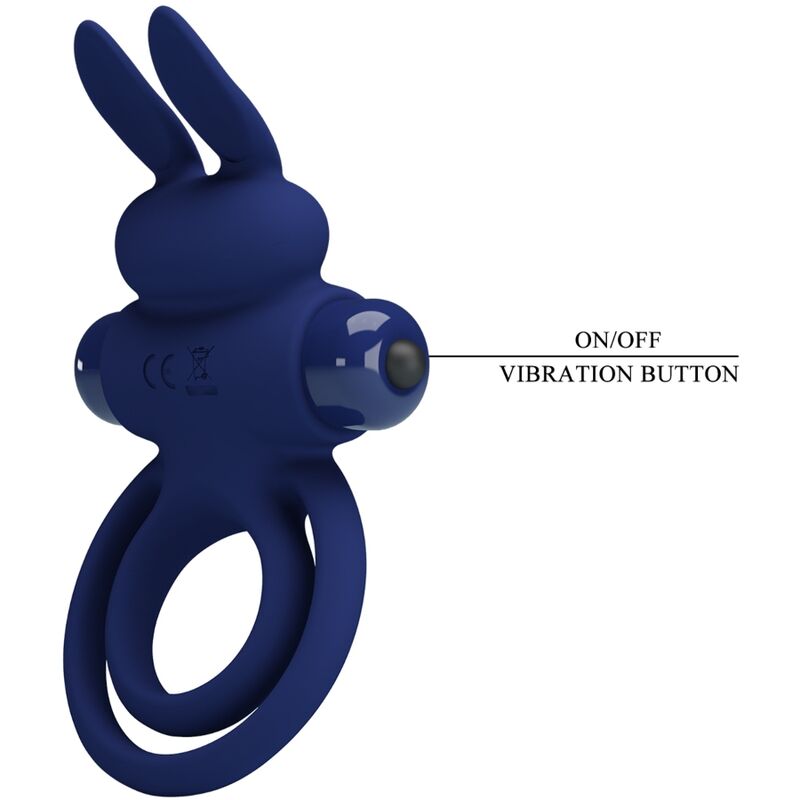 PRETTY LOVE - ANNEAU VIBRANT DOUBLE DAREY RABBIT BLEU