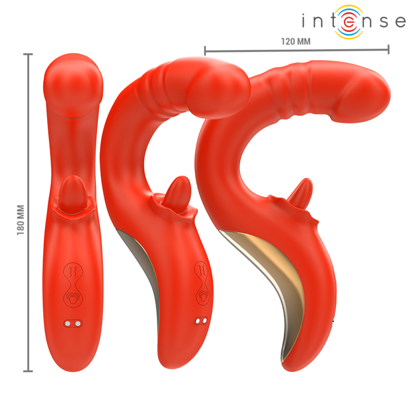 INTENSE - VIBREUR ET STIMULATEUR PAULINA EN U ROUGE