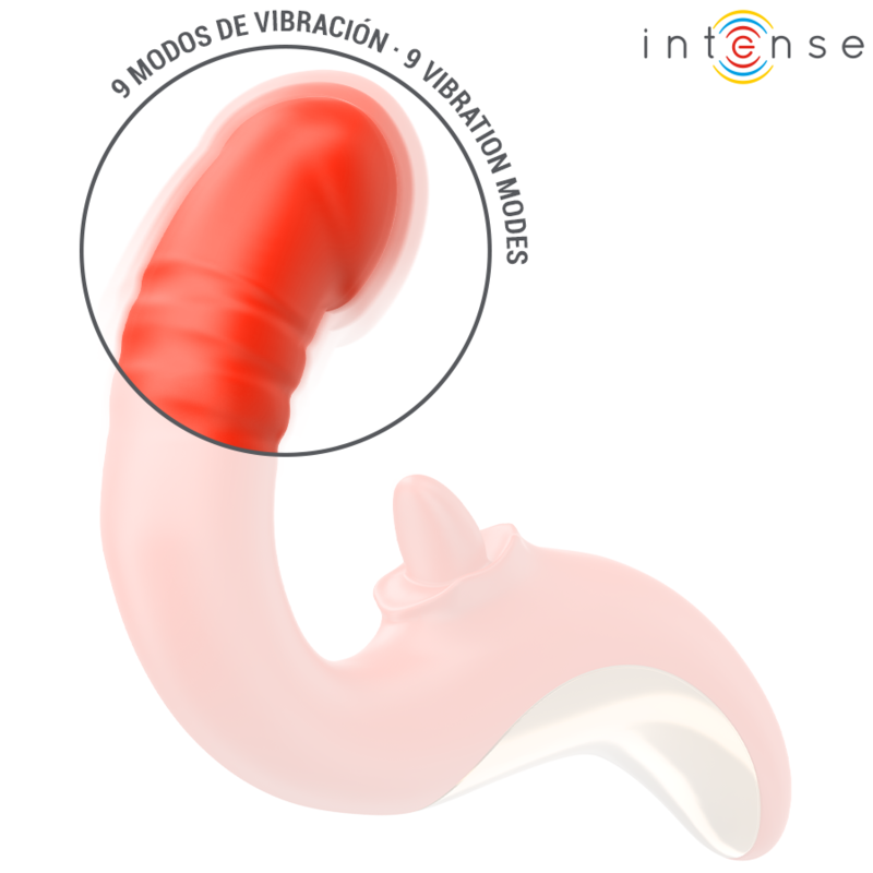 INTENSE - VIBREUR ET STIMULATEUR PAULINA EN U ROUGE