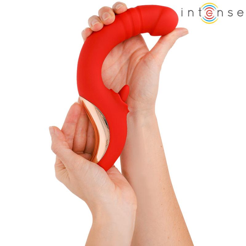 INTENSE - VIBREUR ET STIMULATEUR PAULINA EN U ROUGE