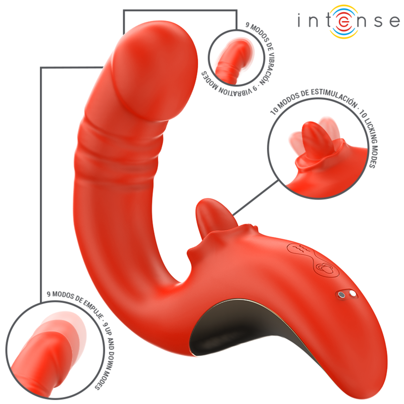INTENSE - VIBREUR ET STIMULATEUR PAULINA EN U ROUGE