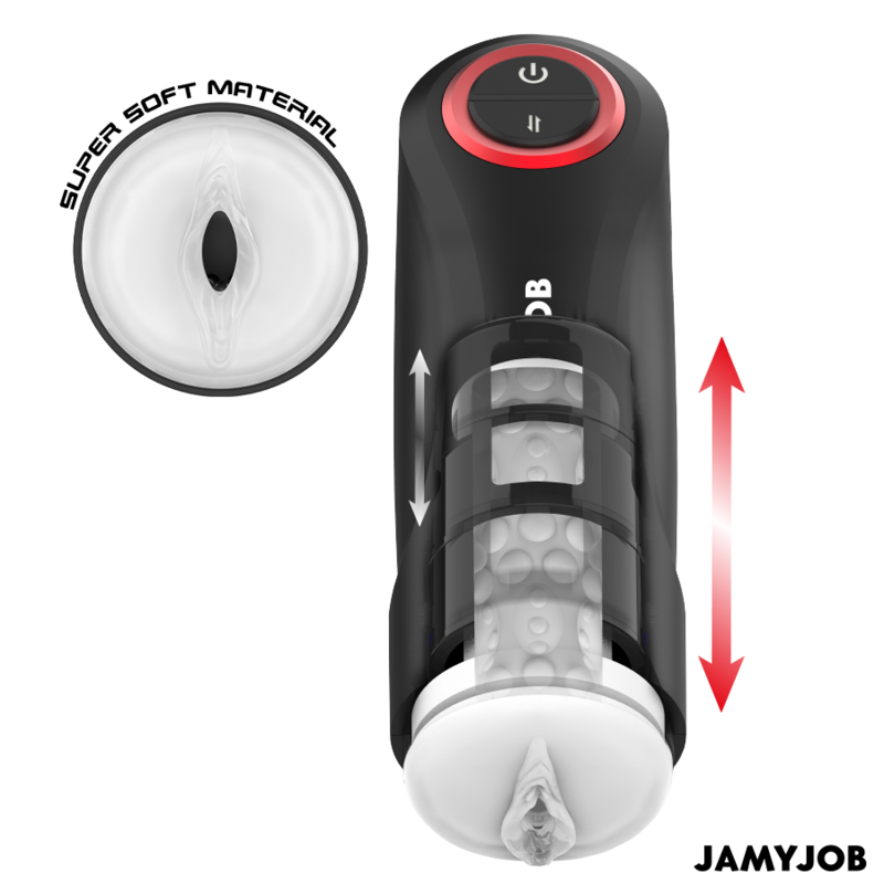 JAMYJOB - MASTURBATEUR VAGINAL AUTOMATIQUE GRAVITAIRE 5 MODES DE POUSSÉE ET EFFET SONORE