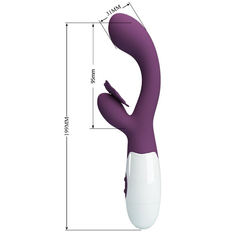 PRETTY LOVE - VIBROMASSEUR LAPIN ET STIMULATEUR POINT G PAPILLON VIOLET