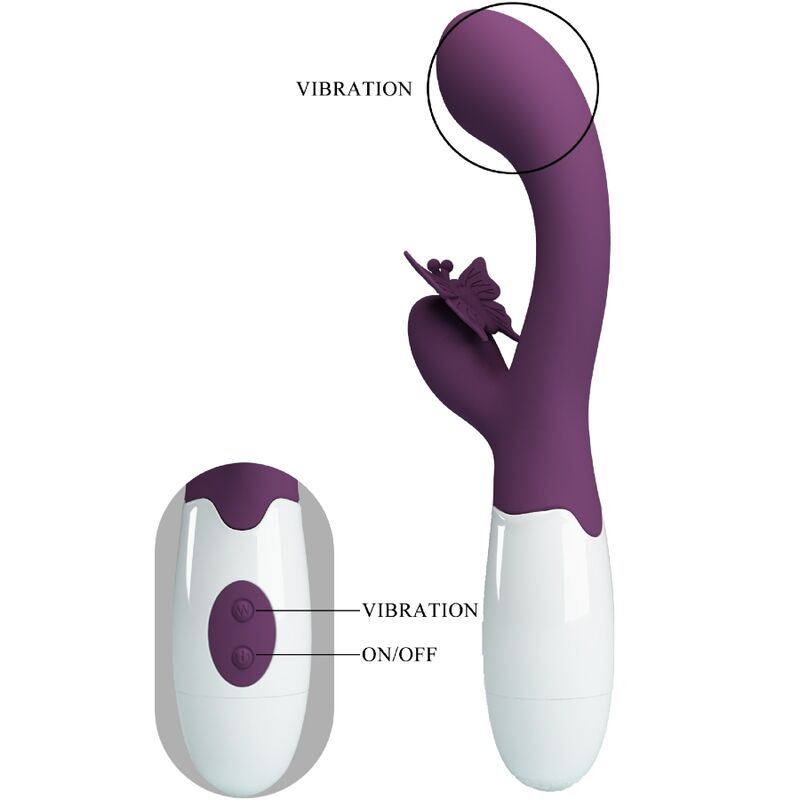 PRETTY LOVE - VIBROMASSEUR LAPIN ET STIMULATEUR POINT G PAPILLON VIOLET