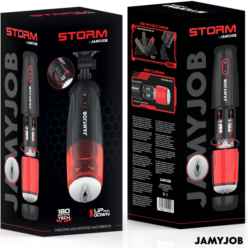 JAMYJOB - MASTURBATEUR VAGINAL AUTOMATIQUE STORM 10 MODES DE ROTATION ET DE POUSSÉE
