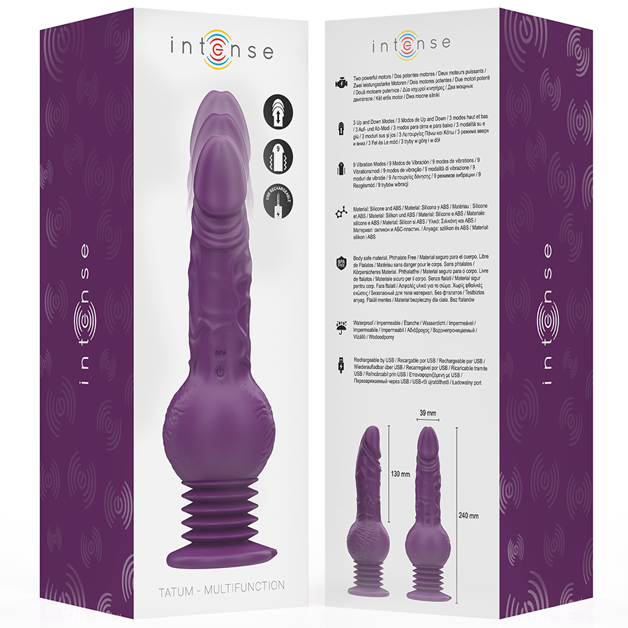 INTENSE - VIBREUR MULTIFONCTION TATUM AVEC VIBRATION HAUT ET BAS 24 CM VIOLET