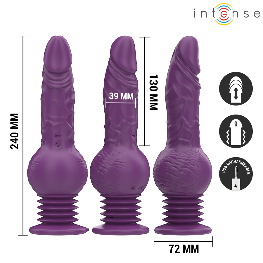 INTENSE - VIBREUR MULTIFONCTION TATUM AVEC VIBRATION HAUT ET BAS 24 CM VIOLET