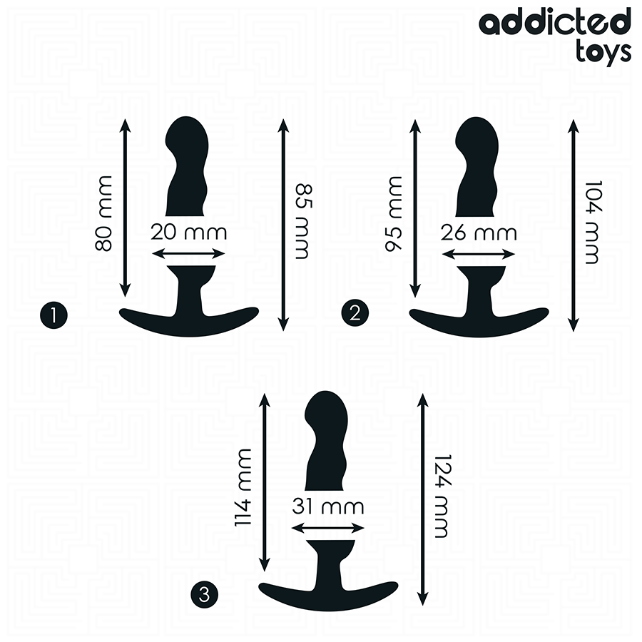 ADDICTED TOYS - LOT DE 3 PLUGS ANALS EN SILICONE MODÈLE 1