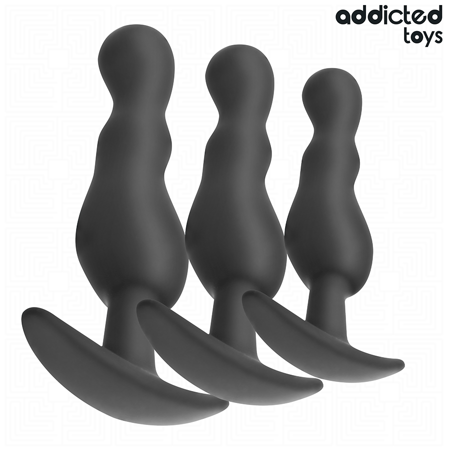 ADDICTED TOYS - LOT DE 3 PLUGS ANALS EN SILICONE MODÈLE 1