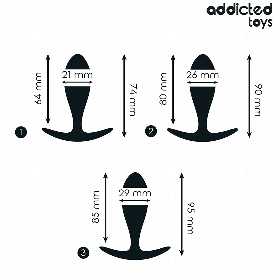 ADDICTED TOYS - LOT DE 3 PLUGS ANaux EN SILICONE MODÈLE 2