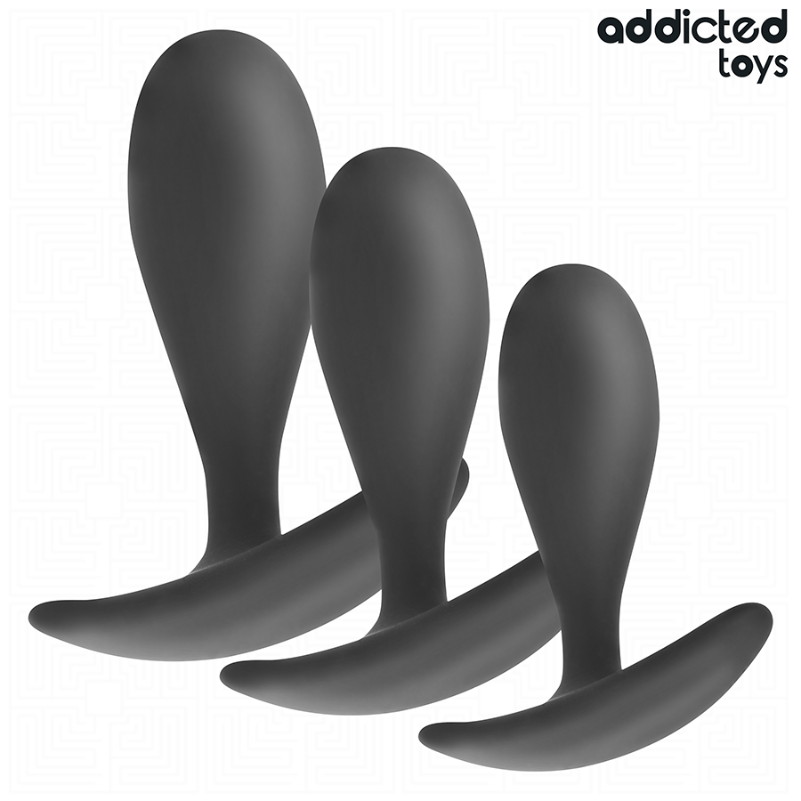 ADDICTED TOYS - LOT DE 3 PLUGS ANaux EN SILICONE MODÈLE 2