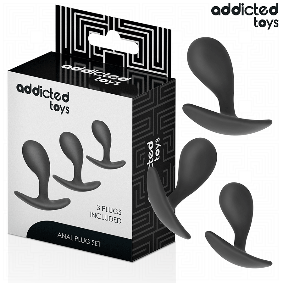 ADDICTED TOYS - LOT DE 3 PLUGS ANALS EN SILICONE MODÈLE 3