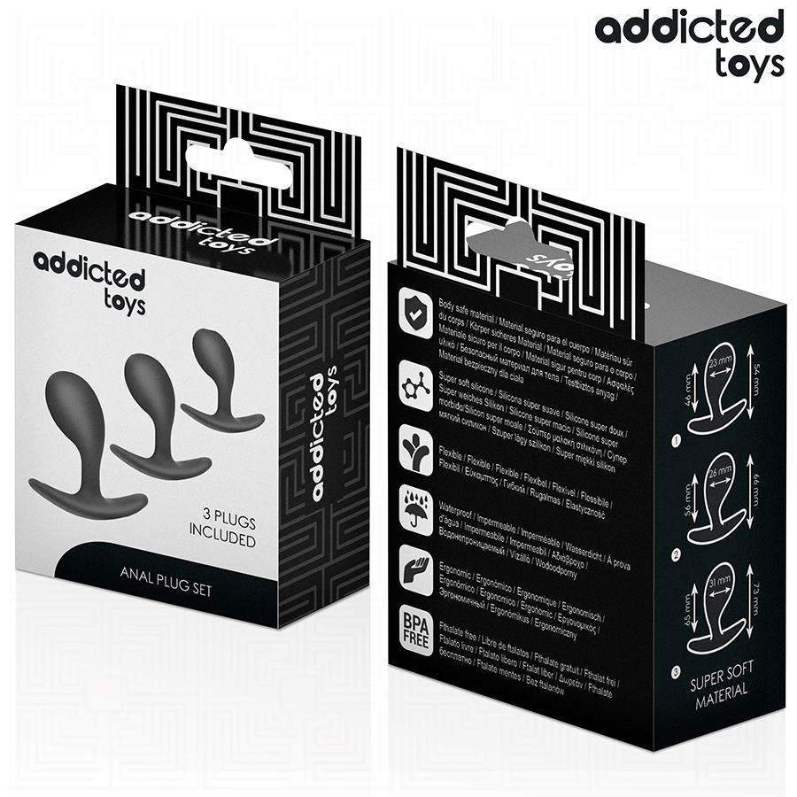 ADDICTED TOYS - LOT DE 3 PLUGS ANALS EN SILICONE MODÈLE 3