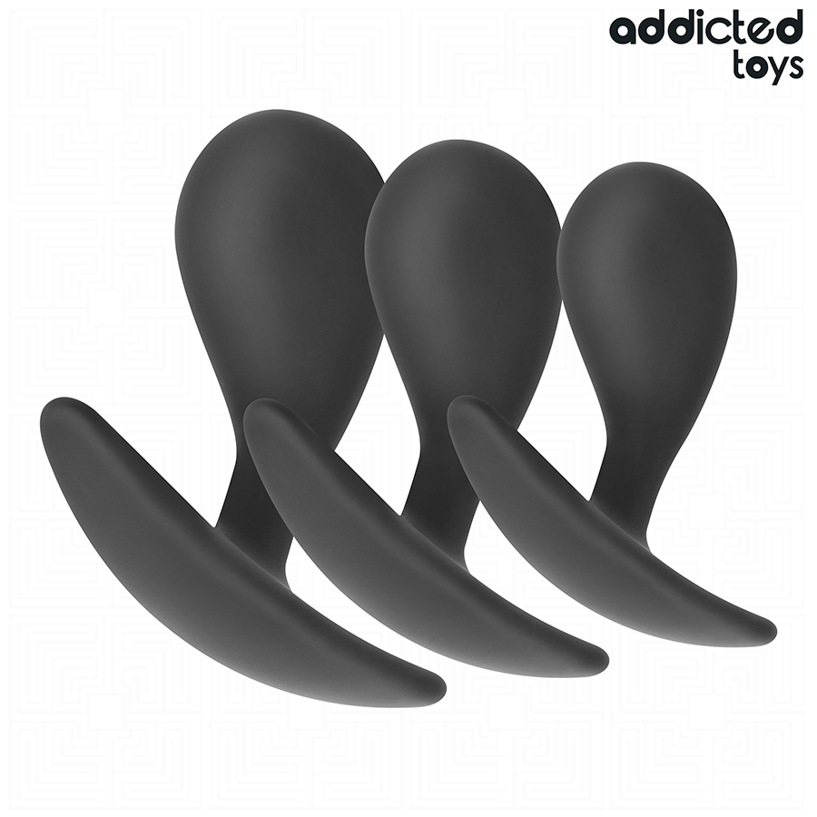 ADDICTED TOYS - LOT DE 3 PLUGS ANALS EN SILICONE MODÈLE 3