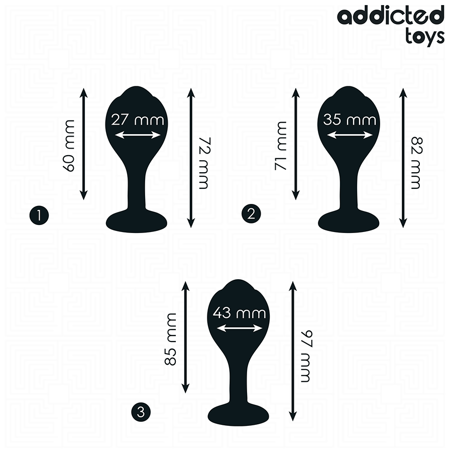 ADDICTED TOYS - LOT DE 3 PLUGS ANALS EN SILICONE AVEC BIJOUX