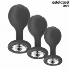 ADDICTED TOYS - LOT DE 3 PLUGS ANALS EN SILICONE AVEC BIJOUX
