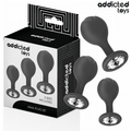 ADDICTED TOYS - LOT DE 3 PLUGS ANALS EN SILICONE AVEC BIJOUX