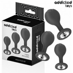 ADDICTED TOYS - LOT DE 3 PLUGS ANALS EN SILICONE AVEC BIJOUX