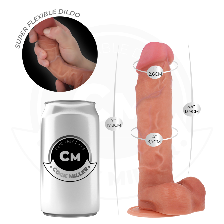 COCK MILLER - GODEMICHET ARTICULÉ HYPERRÉALISTE 17,8 CM