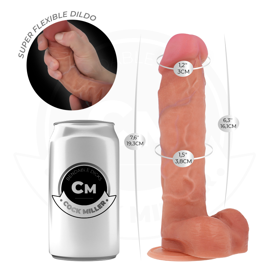 COCK MILLER - GODEMICHET ARTICULÉ HYPERRÉALISTE 19,3 CM