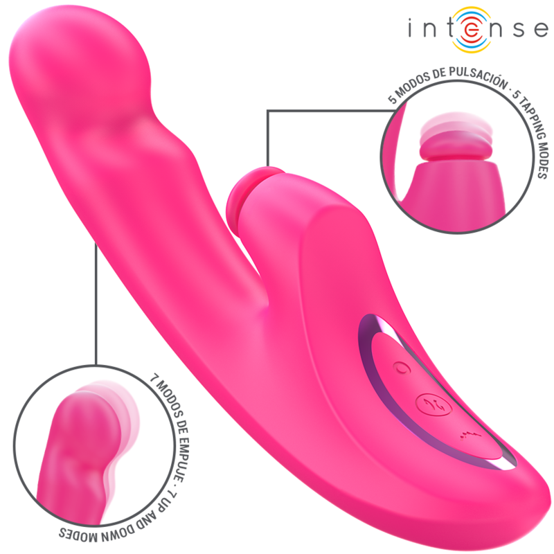 INTENSE - VIBRATEUR EMI MULTIFONCTION 13,5 CM 3 EN 1 10 VIBRATIONS ROSE