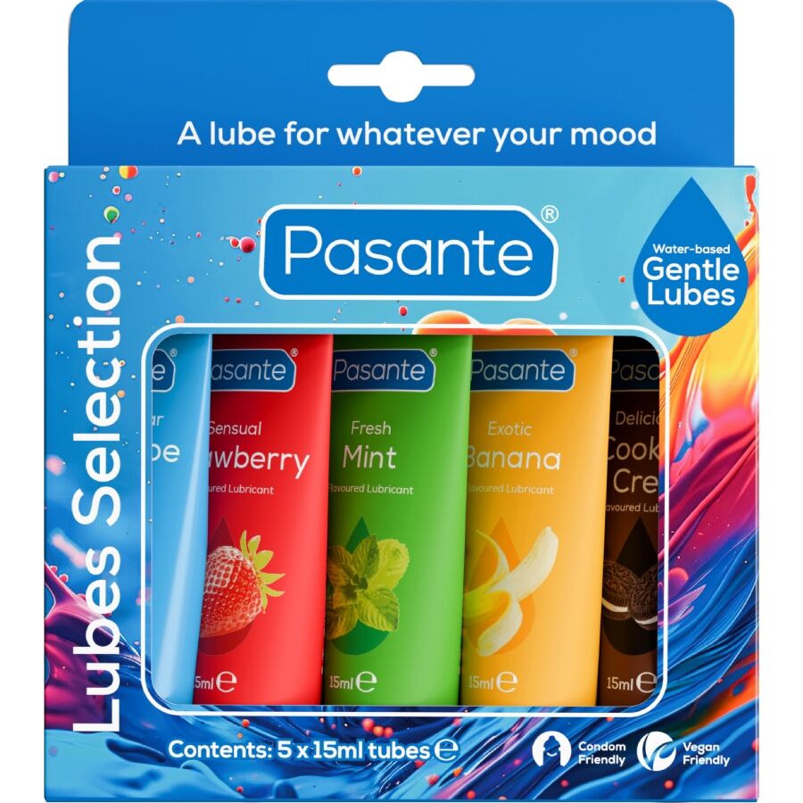 PASANTE - PAQUET LUBRIFIANTS SAVEURS ASSORTIES 5 UNITÉS X 15 ML