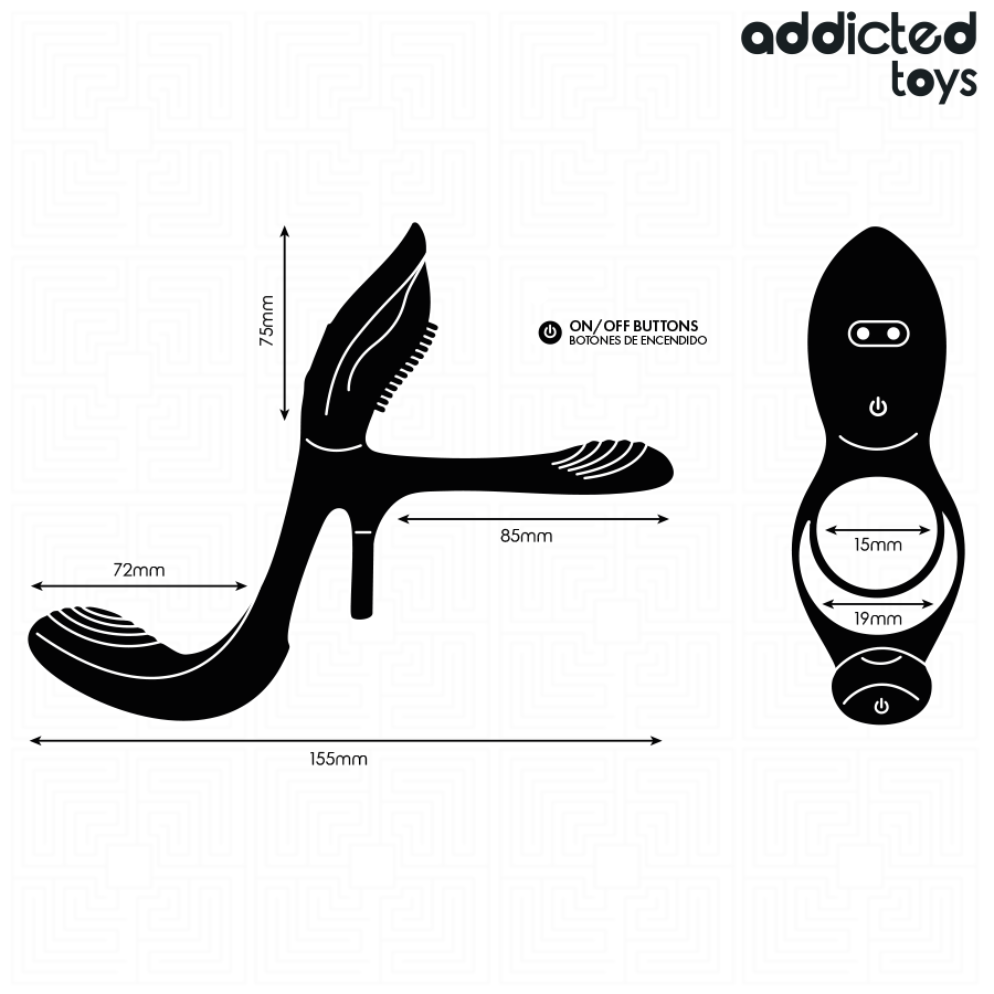 ADDICTED TOYS - ANNEAU DOUBLE PÉNIS AVEC STIMULATEUR CLITORIDIEN