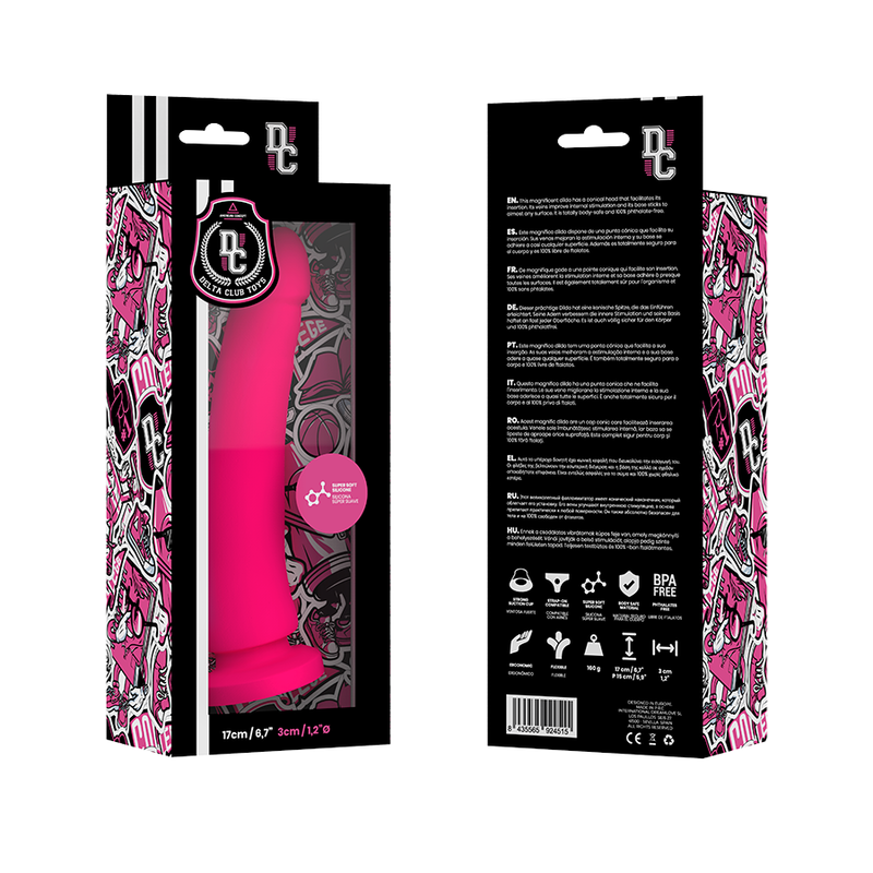 DELTA CLUB - JOUETS GODEMICHET ROSE EN SILICONE MÉDICAL 17 CM -O- 3 CM