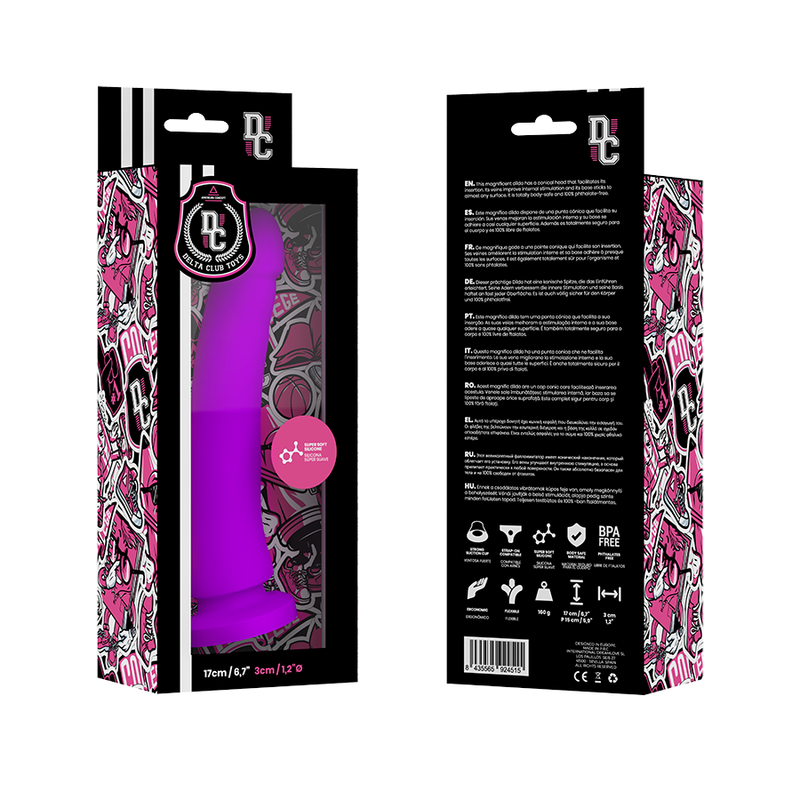 DELTA CLUB - JOUETS GODEMICHET LILAS EN SILICONE MÉDICAL 17 CM -O- 3 CM