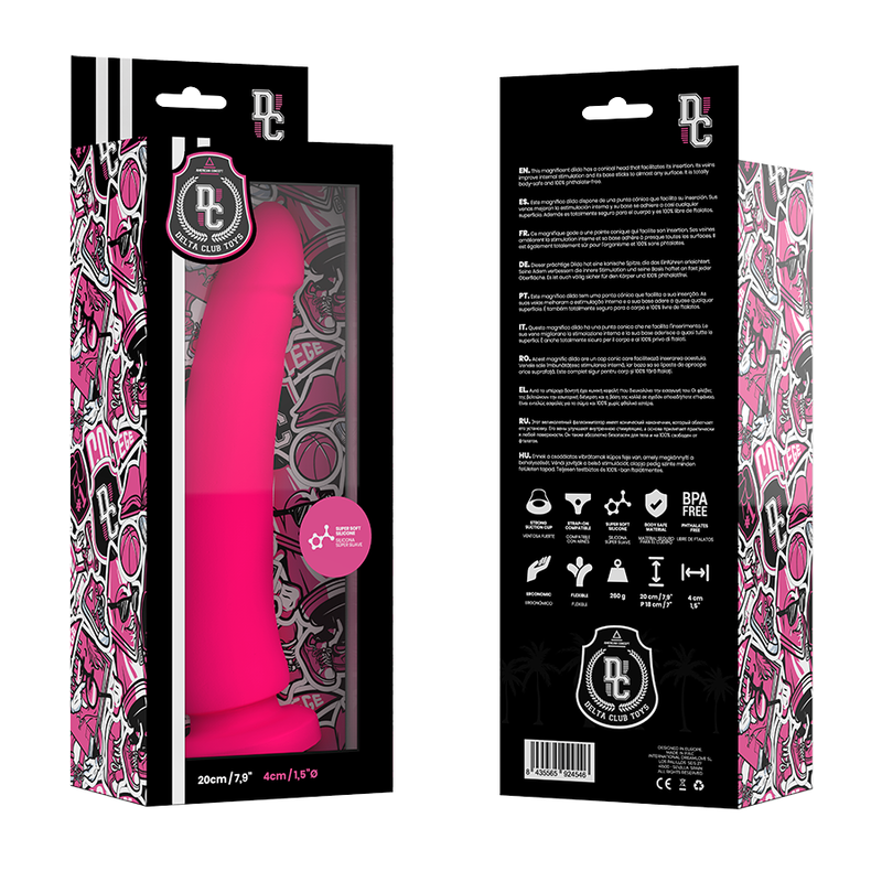 DELTA CLUB - JOUETS GODEMICHET ROSE SILICONE MÉDICAL 20 CM -O- 4 CM