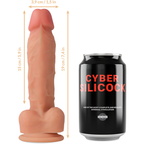CYBER SILICOCK - GODEMICHET LIQUIDE EN SILICONE À SANGLE OLIVER AVEC 3 ANNEAUX GRATUITS 19 CM -O- 3.9 CM