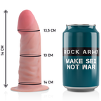 ROCKARMY - HARNAIS + GODEMICHET RÉALISTE TIGRE DOUBLE DENSITÉ 14 CM -O- 4.46 CM